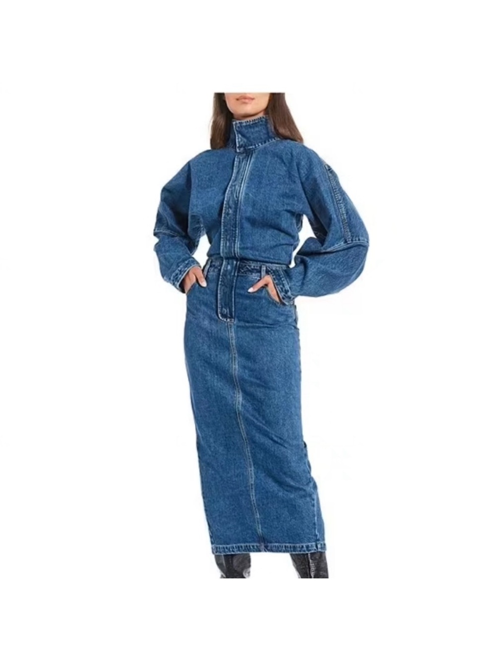 Ronny Kobo Sabastian denim dress